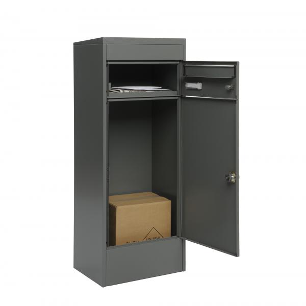 Paketbriefkasten Mefa Balsa 483 Basaltgrau RAL 7012M mit 1 separater Briefkasten